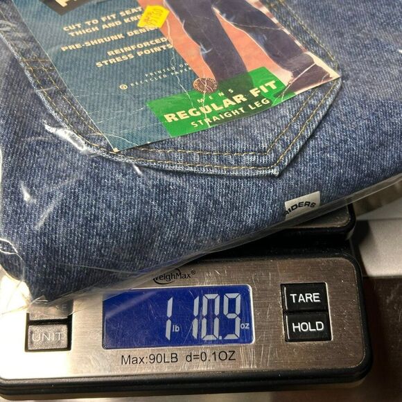 Riders Denim Regular Fit Straight Leg Jeans 38x29 Blue Pre-Shrunk Reinforced NWT - Picture 9 of 9